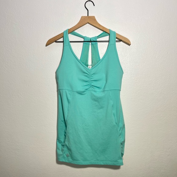 Athleta Tops Athleta Yoga Top Tree Of Life Tunic Lycra Aqua Blue